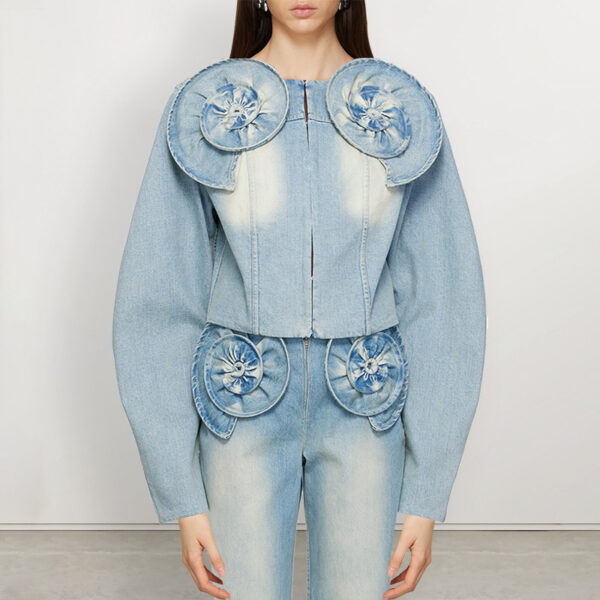 Design Long Sleeve Three-dimensional Decoration Denim Clothing - Image 10