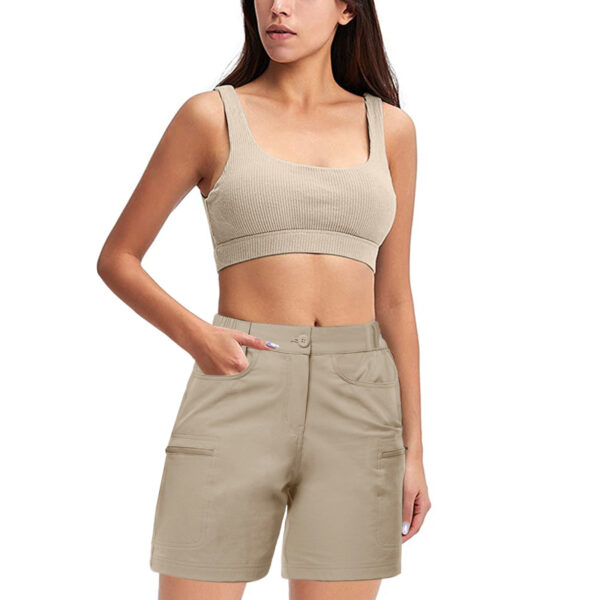 Pure Color Casual Ladies Overalls Shorts - Image 3