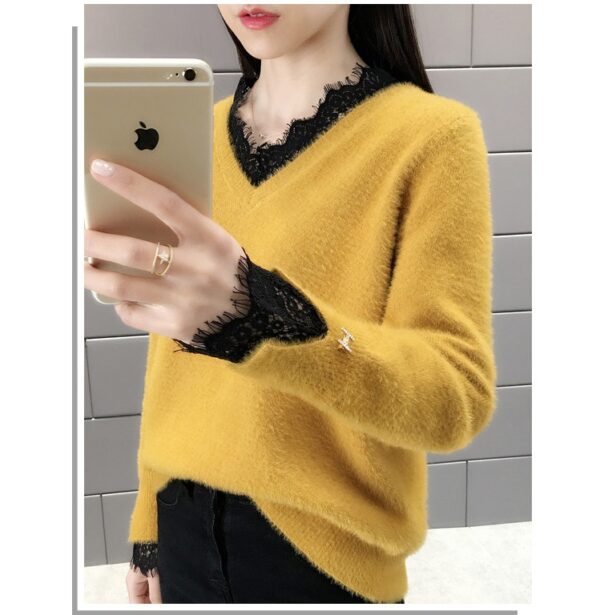 Fashion All-match Ladies Mink Fleece Sweater - Image 7