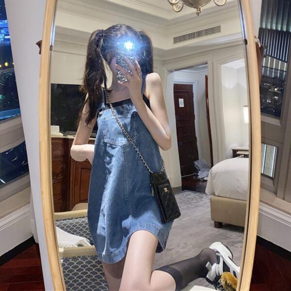 Denim Suspender Skirt Women's Clothing Spring And Autumn Student Small - Image 7