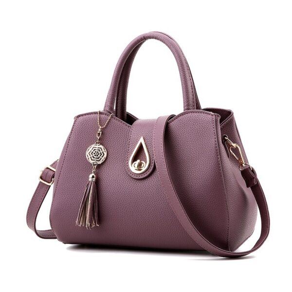 Women Handbag Bag Ladies Tassel High Quality PU Leather Totes Bags Brief Women Shoulder Bag Ladies Bags - Image 4