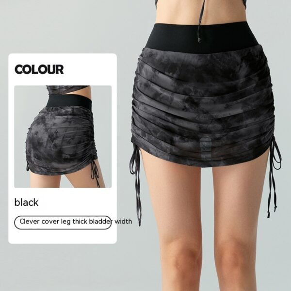 Printed Tie-dyed Mesh Yoga Skirts Women - Image 4