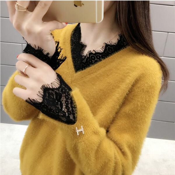 Fashion All-match Ladies Mink Fleece Sweater - Image 3