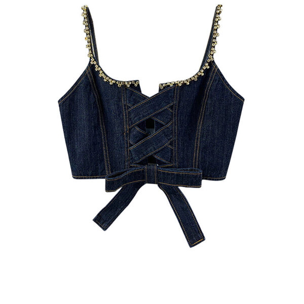 Ladies Summer New Denim Camisole Commuter - Image 3