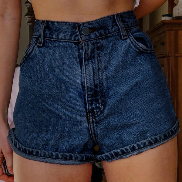 Printed Summer Artistic Vintage Women's Clothing Denim Shorts - Image 4