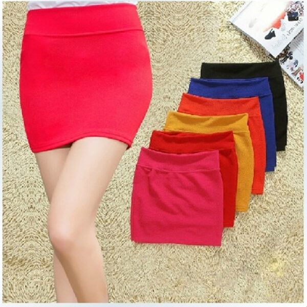 Fashion Women Ladies Sexy Summer Packs Hip Pencil Skirt High Waist Pleated Elastic Slim Mini Skirts for Office Party - Image 2