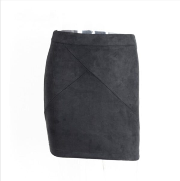 Ladies Leather Suede Pencil Skirt Bodycon Short Skirts Women - Image 6