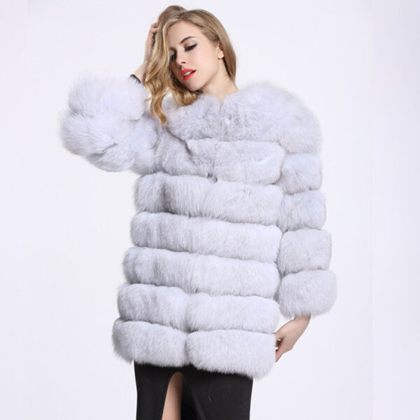 Ladies Luxury Long Fur Coat - Image 2