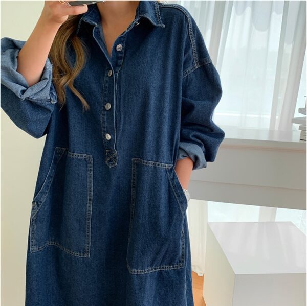 Ladies Fashion Personality Loose Denim Dress - Image 5