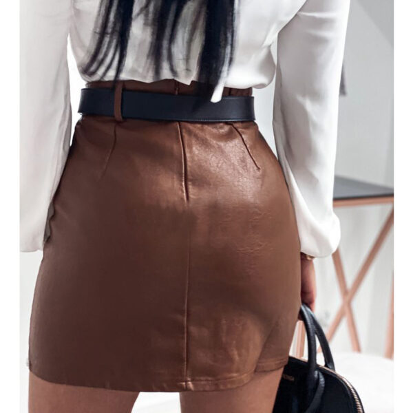 Elegant Fashion Rivets PU Leather Skirts Women - Image 2