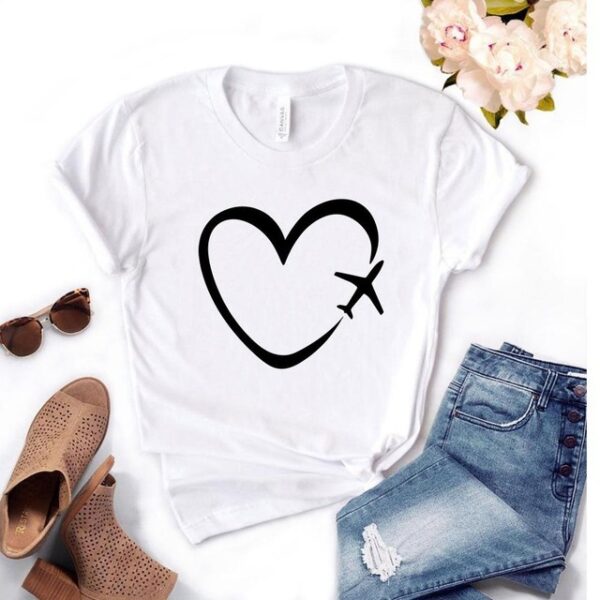 Travel Plane Beloved Print Ladies t-Shirt - Image 2