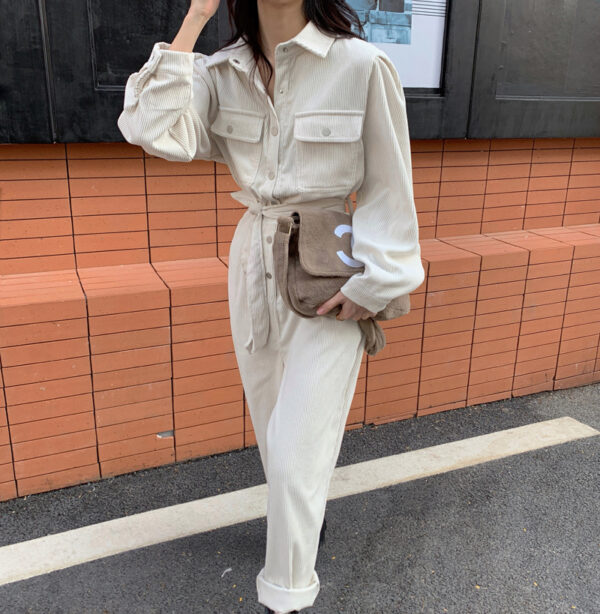 New Spring Long Sleeve Lapel Women Casual Jumpsuits - Image 2