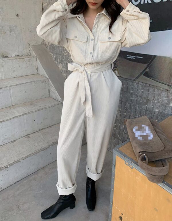 New Spring Long Sleeve Lapel Women Casual Jumpsuits - Image 4