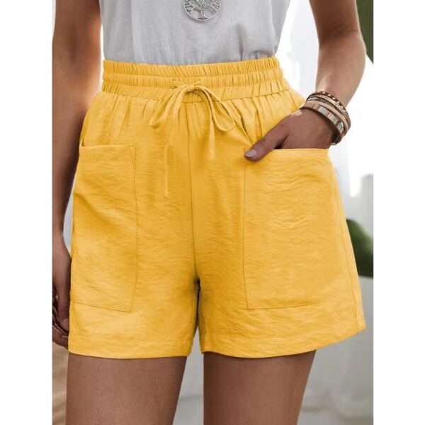 Fashion Ladies Loose Linen Casual Shorts - Image 5