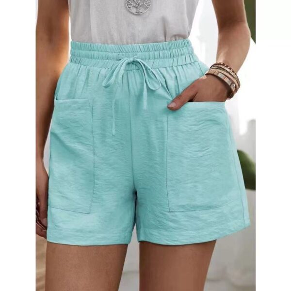 Fashion Ladies Loose Linen Casual Shorts - Image 4