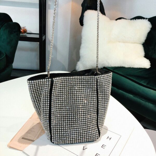 Bling Rhinestone Evening Handbag Women Luxury Fashion Diamonds Chain Shoulder Bags - Image 5