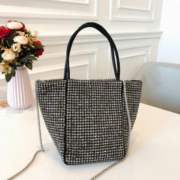 Bling Rhinestone Evening Handbag Women Luxury Fashion Diamonds Chain Shoulder Bags - Image 2