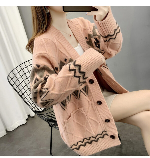 Ladies Sweater Coat Spring And Autumn New Style Western Loose Knit - Image 3