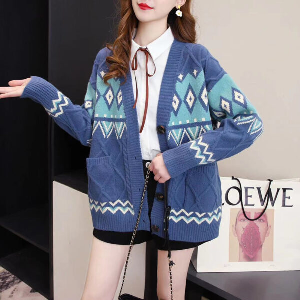 Ladies Sweater Coat Spring And Autumn New Style Western Loose Knit - Image 2