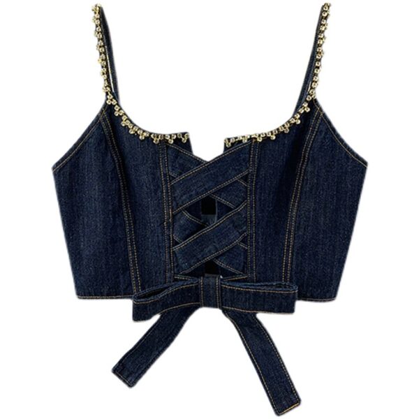 Ladies Summer New Denim Camisole Commuter