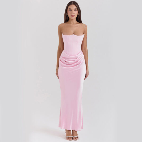 Slim Tube Top Long Dress Sexy Fashion Bandeau Backless Party Evening Dresses For Women Clothing - Image 8