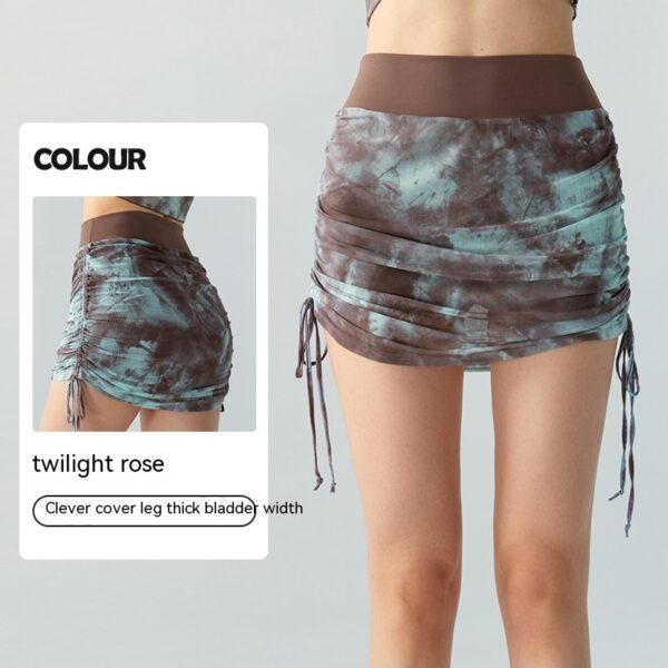 Printed Tie-dyed Mesh Yoga Skirts Women - Image 8