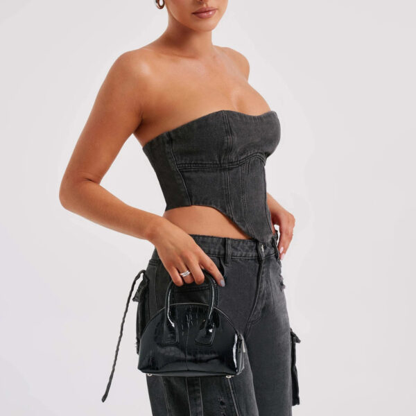 2Pcs Denim Suits Summer Sexy Backless Tube Top And Multi-pocket Straight Trousers Fashion Long Pants Suit Womens Clothing - Image 5