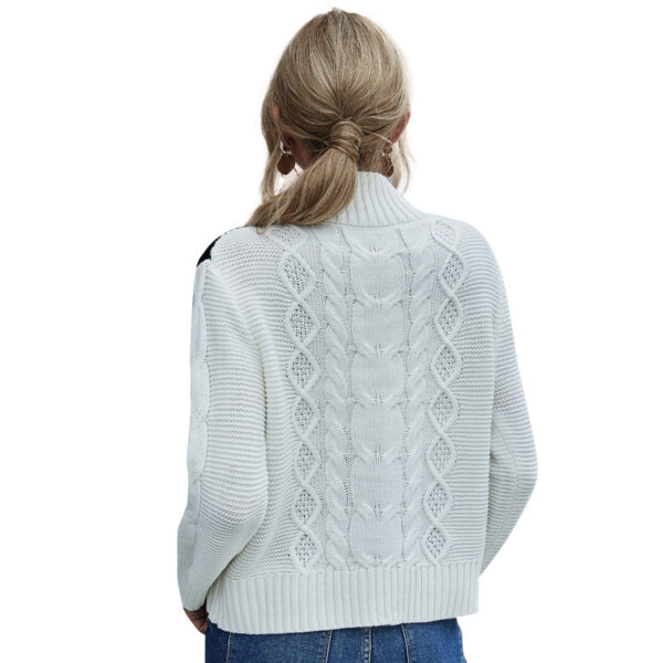 Contrasting lace stitching ladies sweater - Image 4