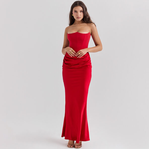 Slim Tube Top Long Dress Sexy Fashion Bandeau Backless Party Evening Dresses For Women Clothing - Image 6