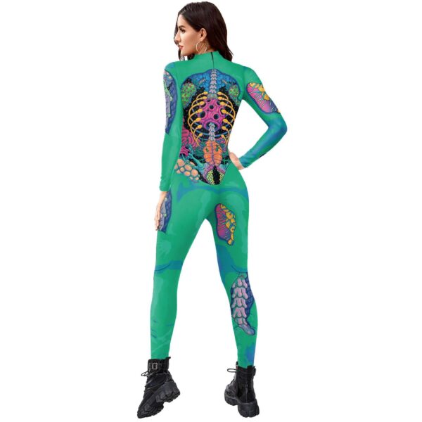 Women's Human Skeleton Digital Printing Jumpsuits For Performance - Image 6