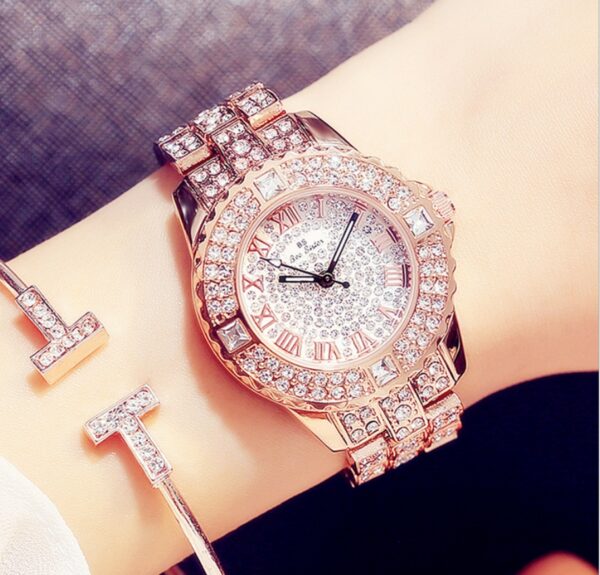 Full diamond ladies quartz watch - Image 4