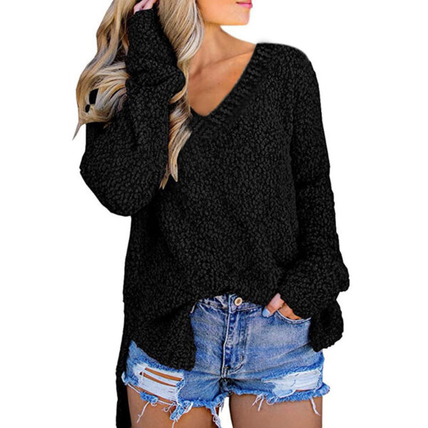 Ladies' Grain Fleece V-neck Split Pullover Sweater - Image 5