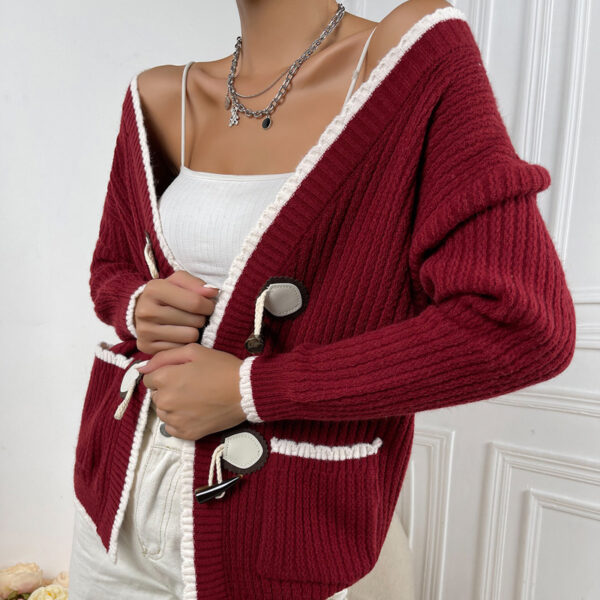 New Style Knit Sweater Button Cardigan Sweater Ladies Long Sleeve