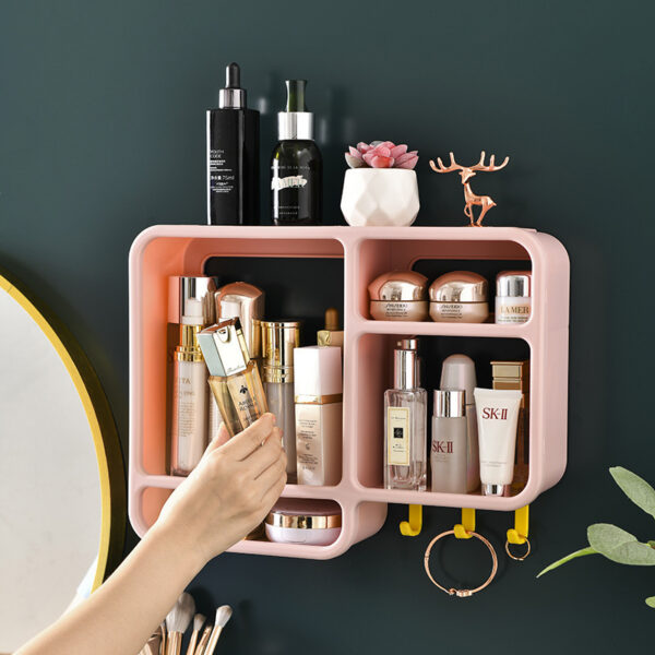 Cosmetics Dust-proof Wall Shelf - Image 3