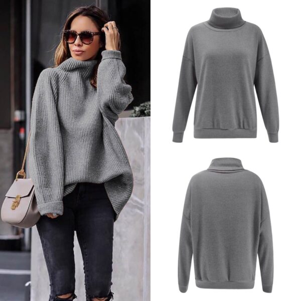 Fashionable Ladies Warm Sweater Knitted Stretch Casual Sweater