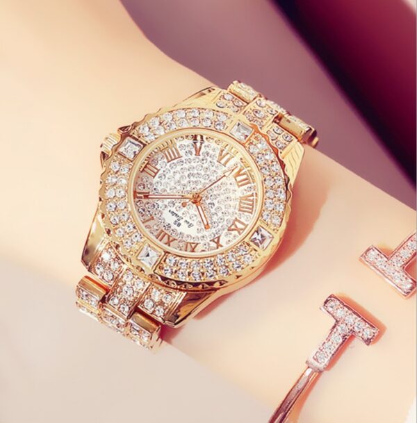 Full diamond ladies quartz watch - Image 3