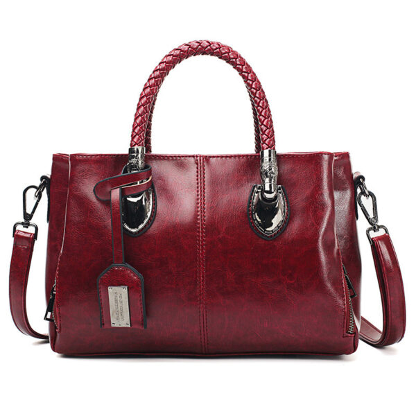 Vintage Oil Wax leather luxury handbags Women Bags - Image 9