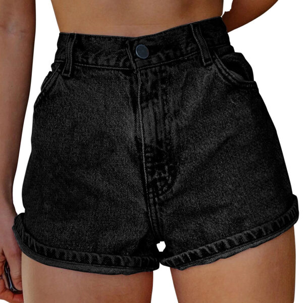 Printed Summer Artistic Vintage Women's Clothing Denim Shorts - Image 3