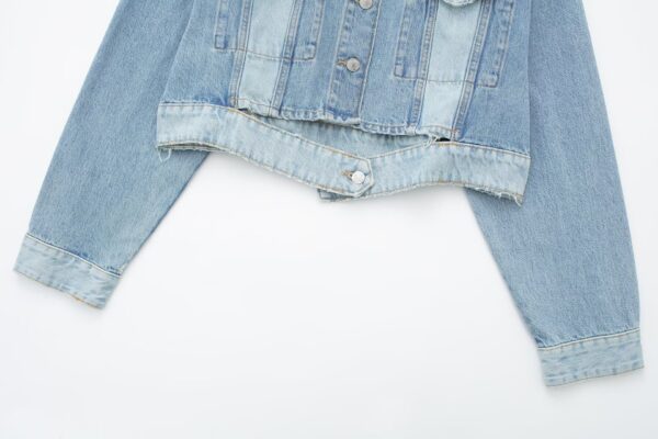 European And American Women's Clothing Casual Opening Design Denim Jacket Coat - Image 3