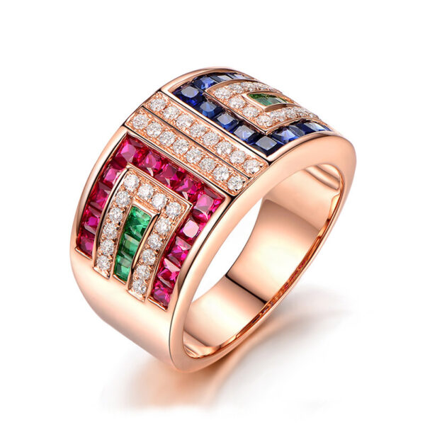 Ladies Colorful Zircon Ring Luxury Cocktail Party - Image 5