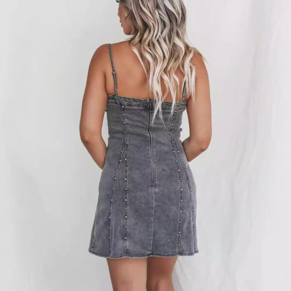 Stretch Denim Sexy Bandeau Slim-fit Dress Women's Clothing - Image 2