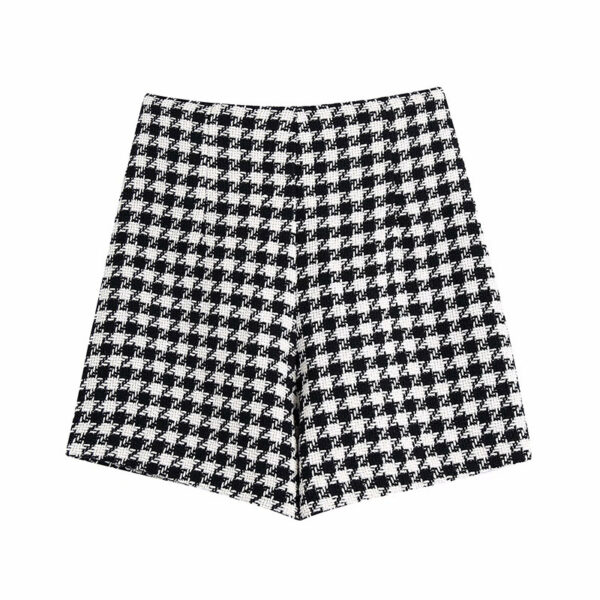 Fashion Ladies Houndstooth Texture Suit Big Shorts - Image 2