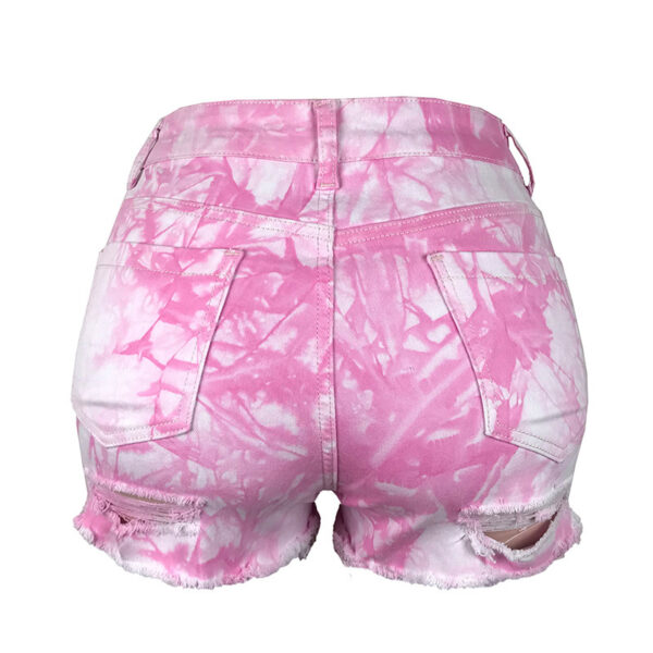 Explosive Style Elastic Ripped Hole Ladies Denim Shorts - Image 5