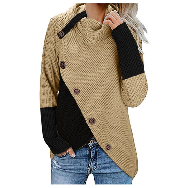 Ladies autumn winter sweater button long sleeve