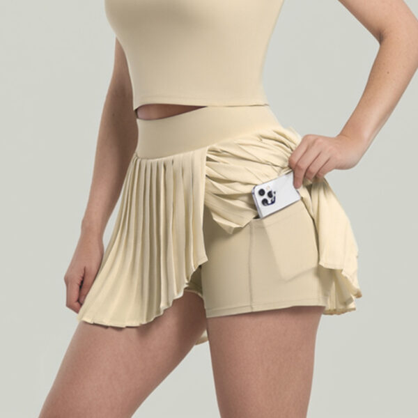 Pleated Tennis Skirt Nude Feel Outdoor Leisure Running Fitness Skirt - Image 2