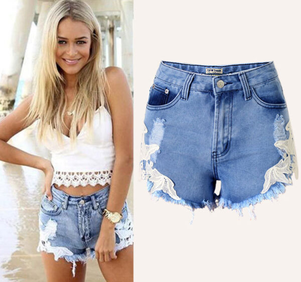 High Waist Lace Beach Resort Boho Ladies Shorts