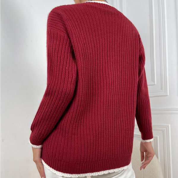 New Style Knit Sweater Button Cardigan Sweater Ladies Long Sleeve - Image 5