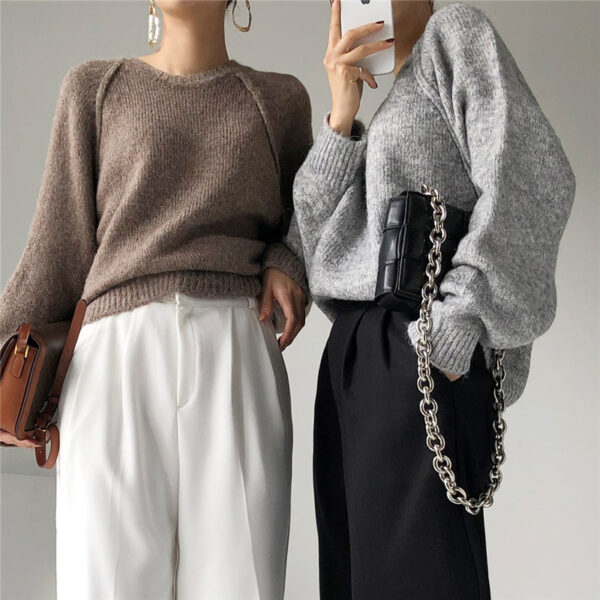 Ladies Warm Loose Knit Sweater All Match - Image 4