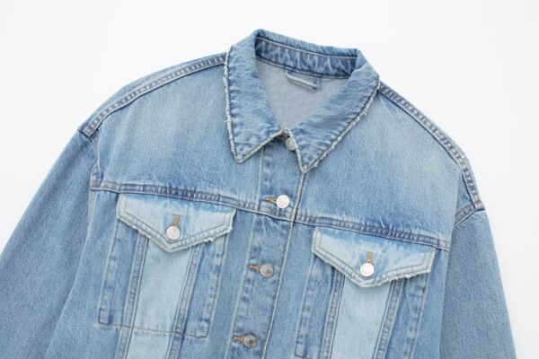 European And American Women's Clothing Casual Opening Design Denim Jacket Coat - Image 8