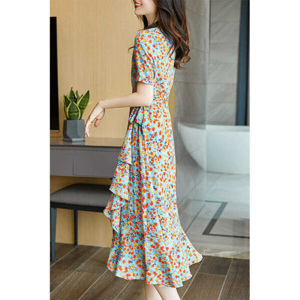 Feminine Looks Slim And Wears A French Floral Dress - Image 3